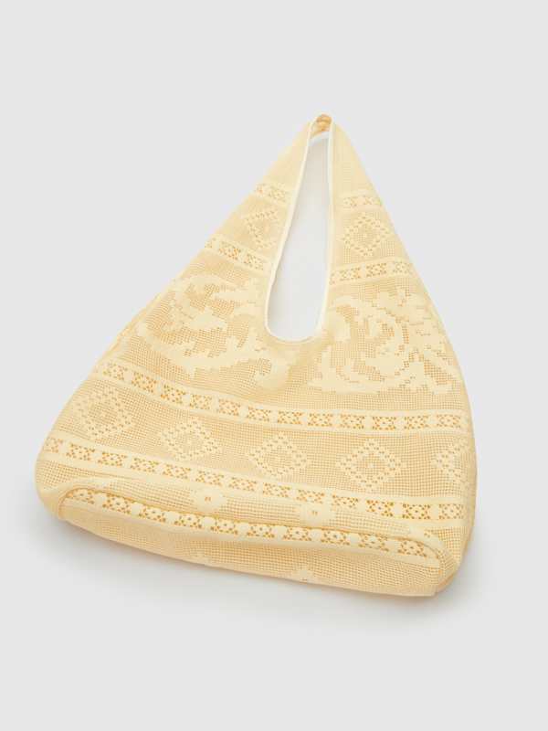 Aurelia Tote Bag - Lemon Custard Floral Lace