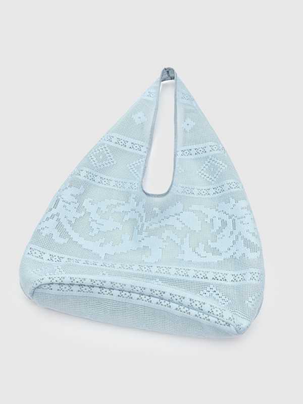 Aurelia Tote Bag - Mist Blue Floral Lace