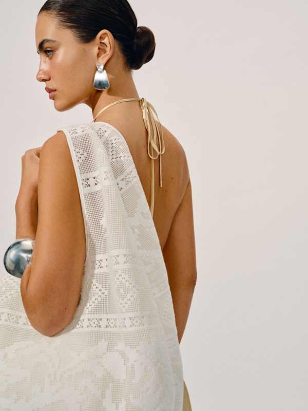 Aurelia Tote Bag - White Lace