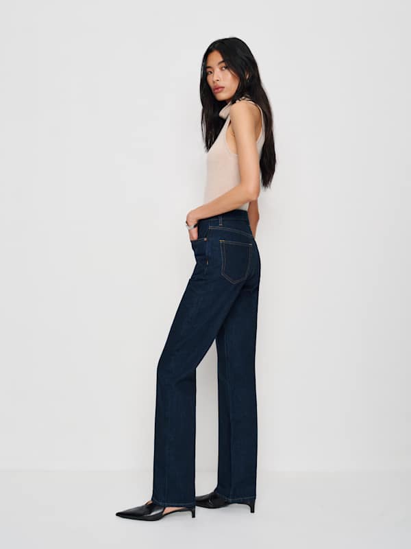 Harriet High Rise Relaxed Straight Jeans - Ondine