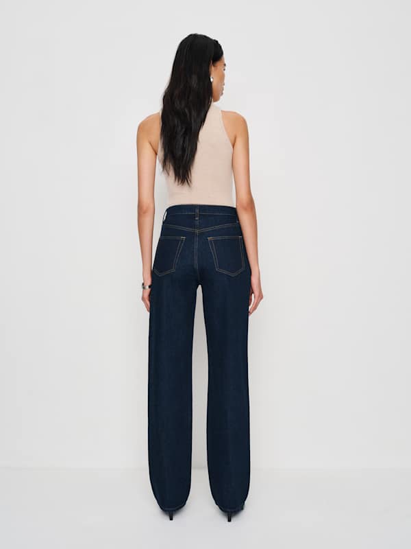 Harriet High Rise Relaxed Straight Jeans - Ondine