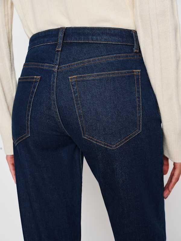 Elton Mid Rise Super Stretch Straight Jeans - Reservoir