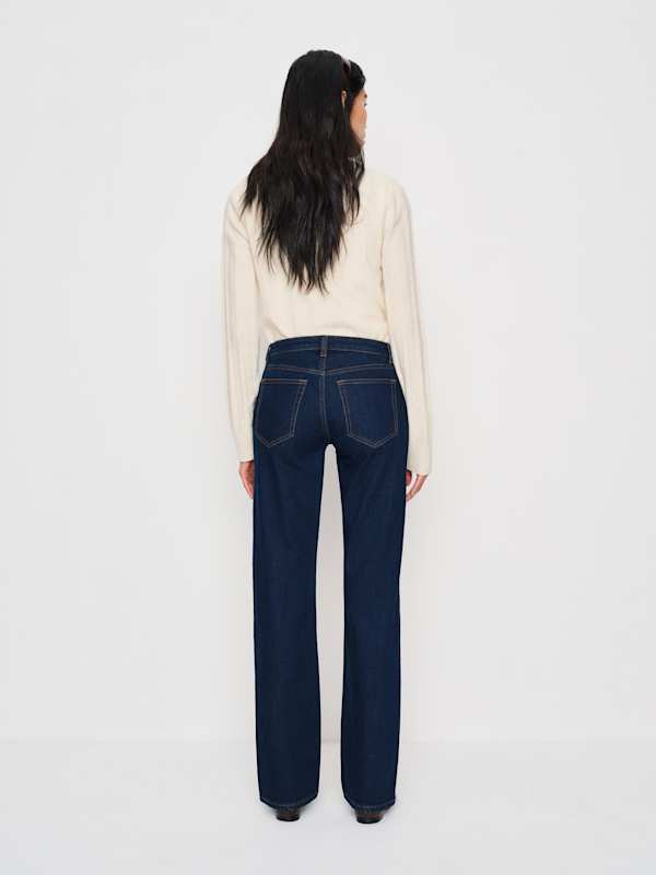Elton Mid Rise Super Stretch Straight Jeans - Reservoir