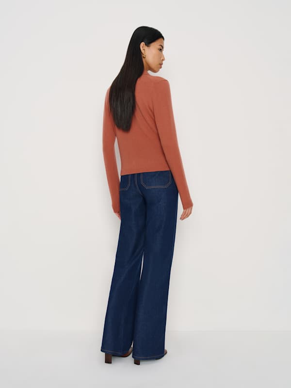 Florentina Cashmere Collared Cardigan - Rosewood