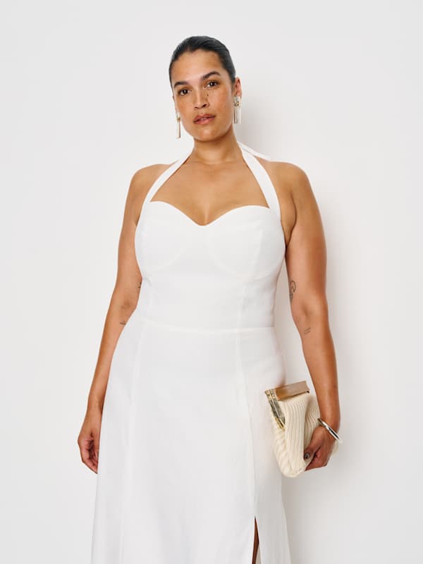 Robe en lin Tala grandes tailles - Blanc