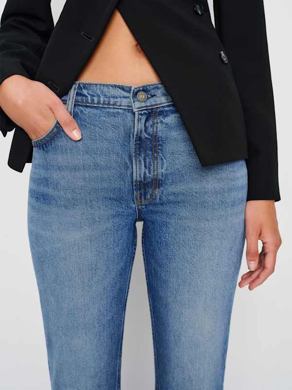 Sharon Stretch Mid Rise Bootcut Jeans - Malombe Let Down Hem