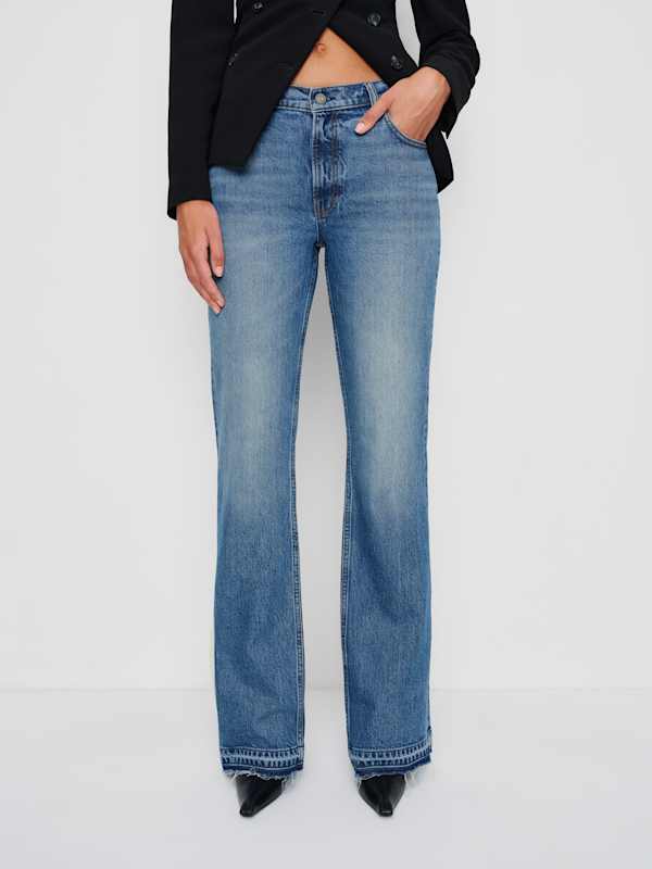 Sharon Stretch Mid Rise Bootcut Jeans - Malombe Let Down Hem