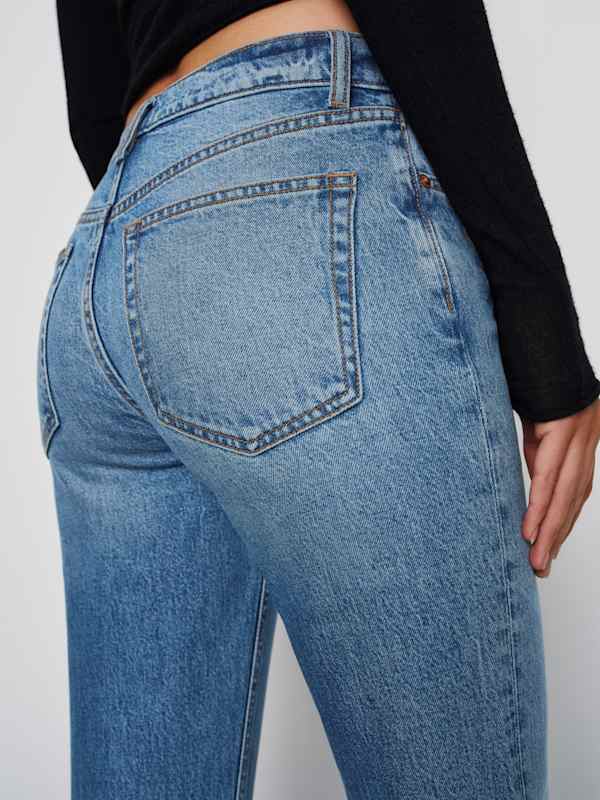 Sharon Stretch Mid Rise Bootcut Jeans - Malombe Let Down Hem
