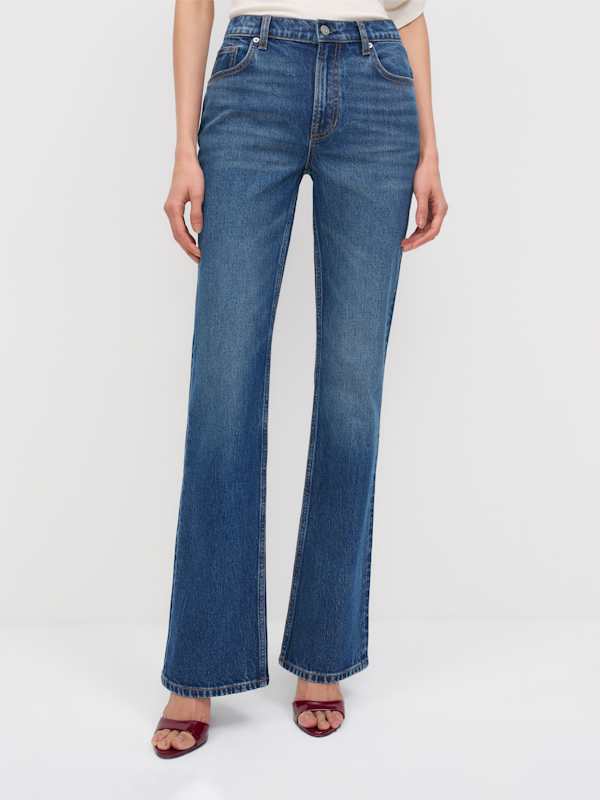 Sharon Stretch Mid Rise Bootcut Jeans - Mellusine Belted