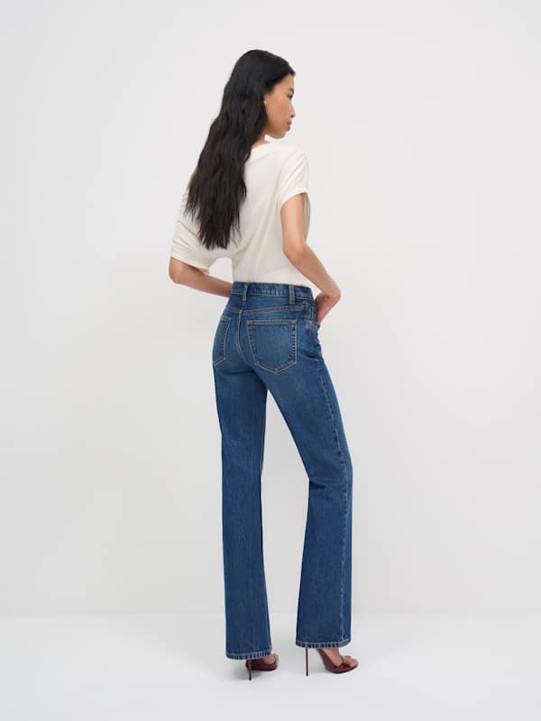 Sharon Stretch Mid Rise Bootcut Jeans - Mellusine Belted