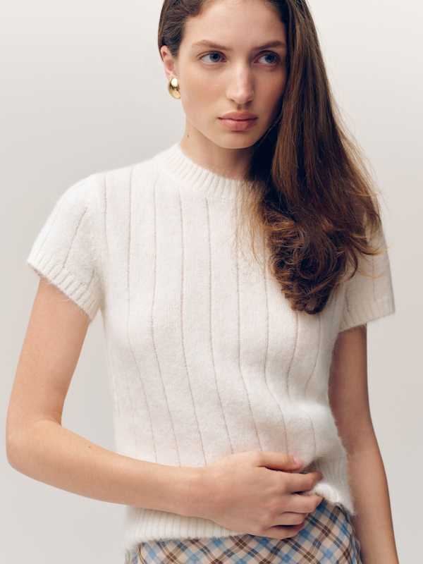 Darcy Cashmere Tee - Brushed Gossamer