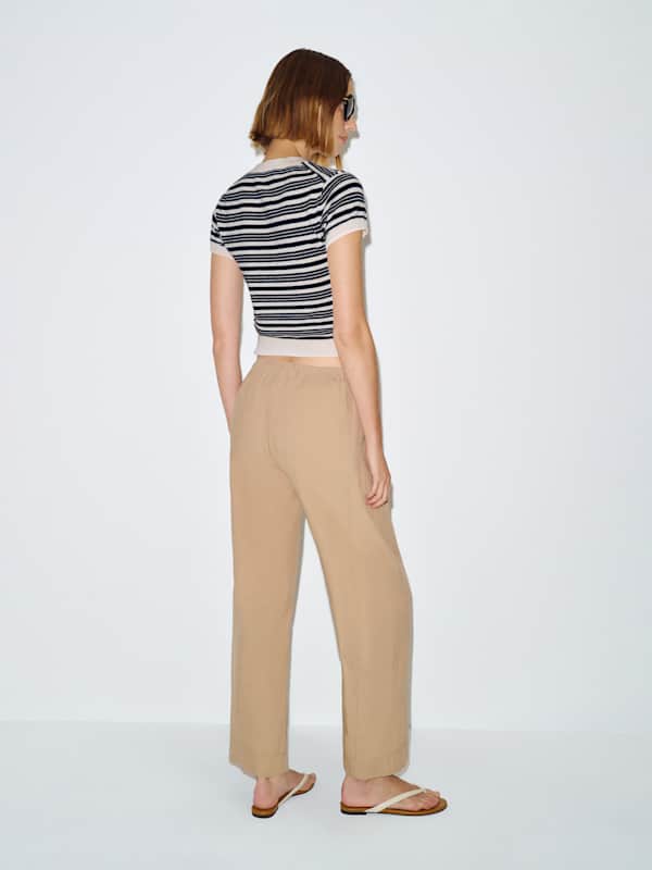 Darcy Cashmere Tee - Gossamer Navy Triple Stripe