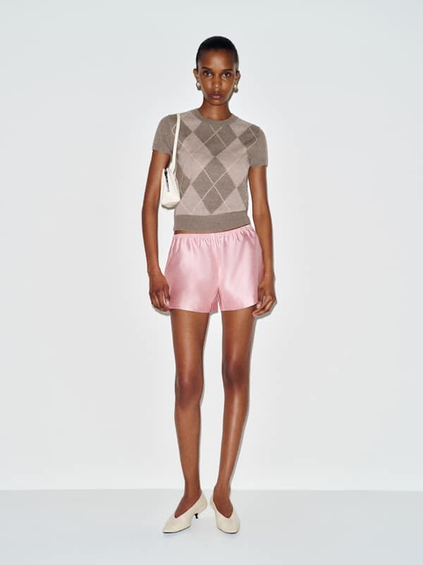 Darcy Cashmere Tee - Oak Argyle