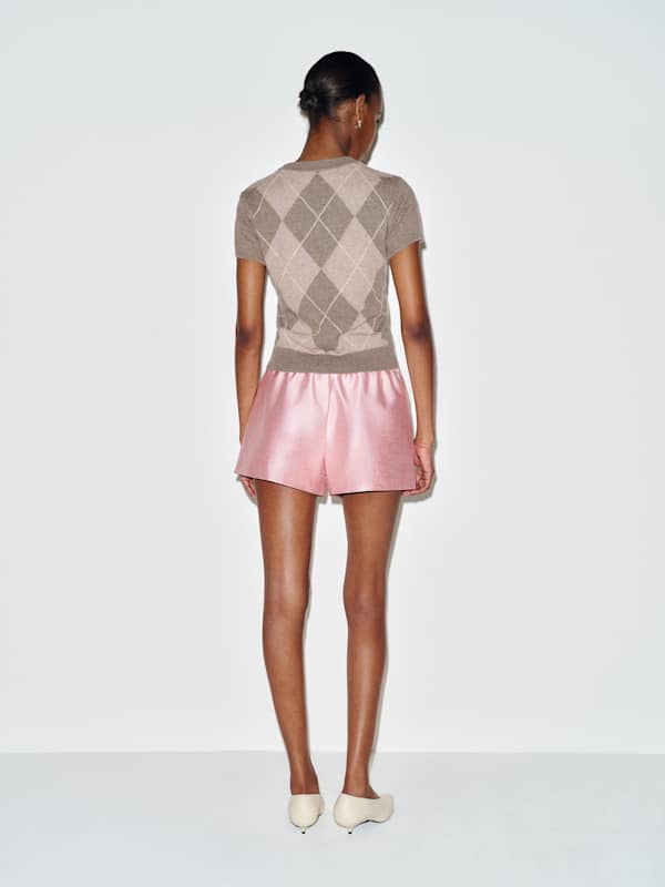 Darcy Cashmere Tee - Oak Argyle