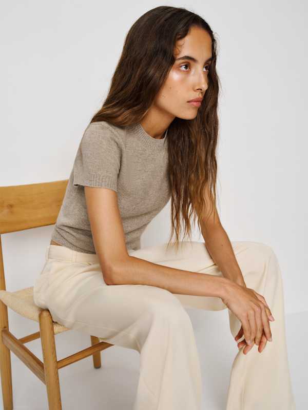 Darcy Cashmere Tee - Oatmeal