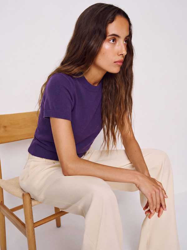 Darcy Cashmere Tee - Purple