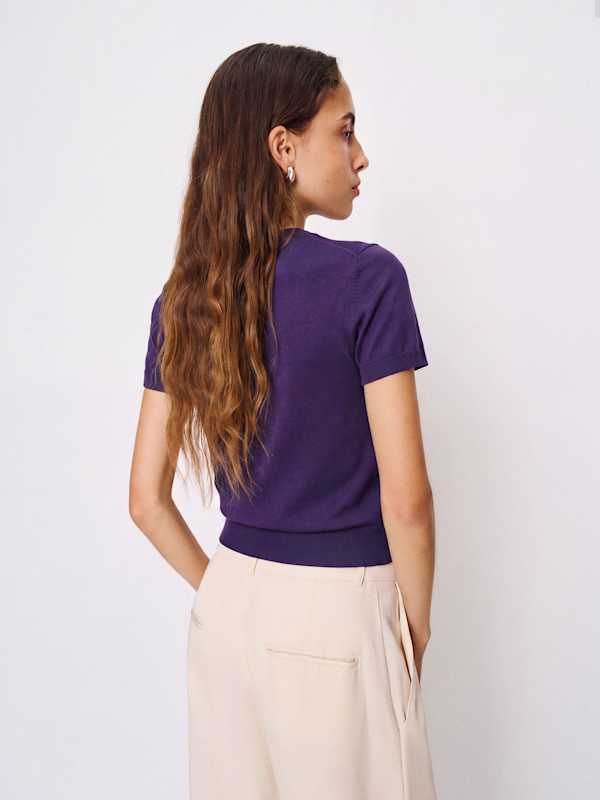 Darcy Cashmere Tee - Purple
