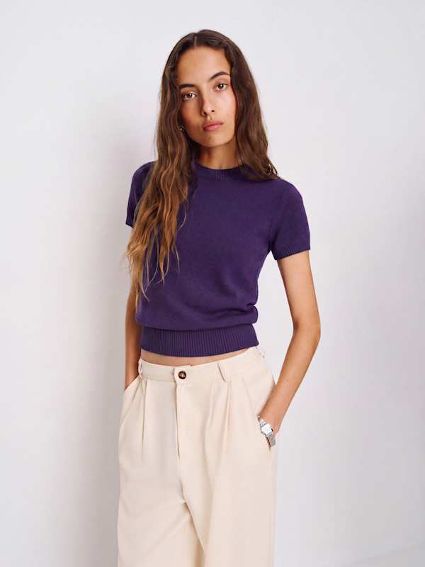 Darcy Cashmere Tee - Purple