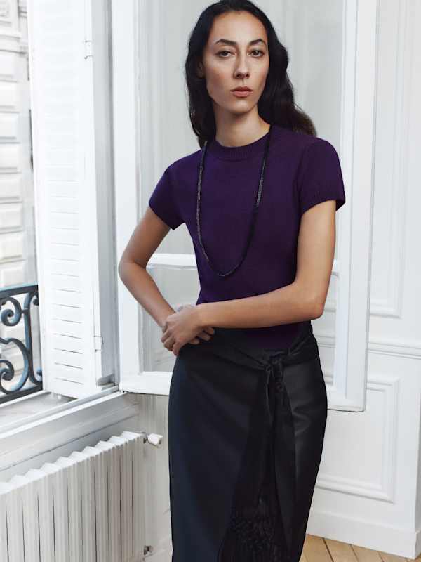 Darcy Cashmere Tee - Purple