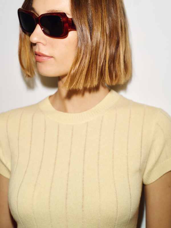 T-shirt en cachemire Darcy - Ribbed Pineapple