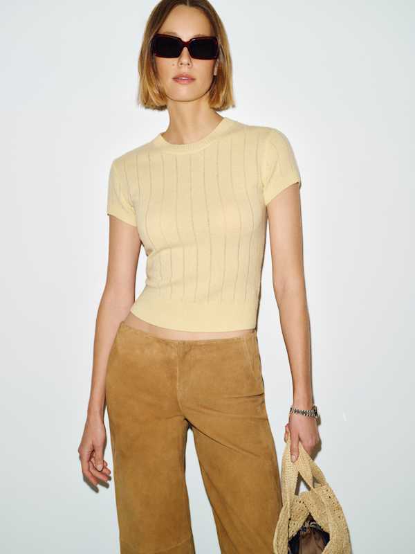 T-shirt en cachemire Darcy - Ribbed Pineapple