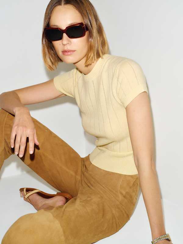 T-shirt en cachemire Darcy - Ribbed Pineapple