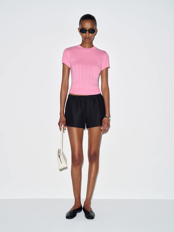 Darcy Cashmere Tee - Ribbed Taffy