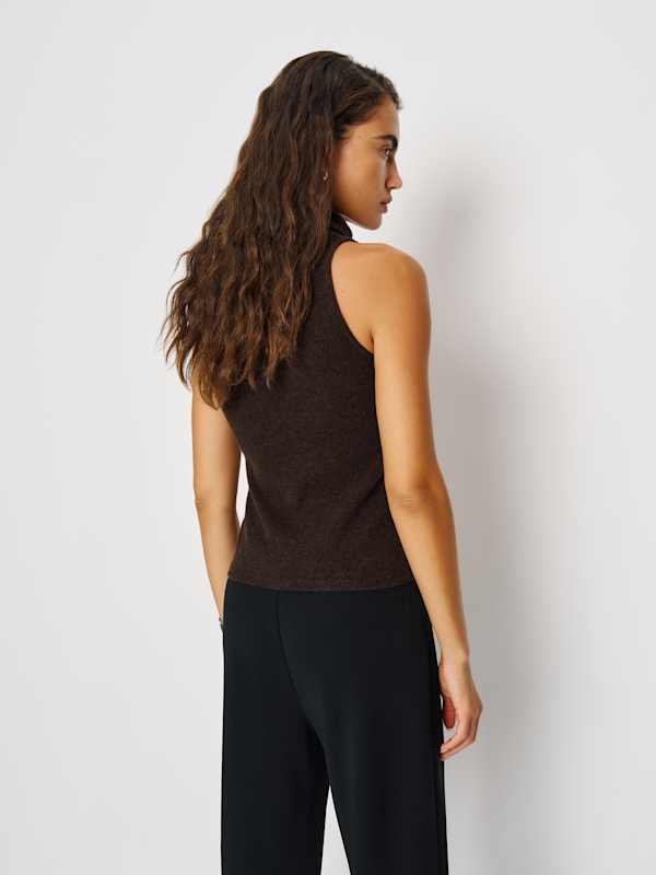 Marcy Cashmere Turtleneck Tank - Compost