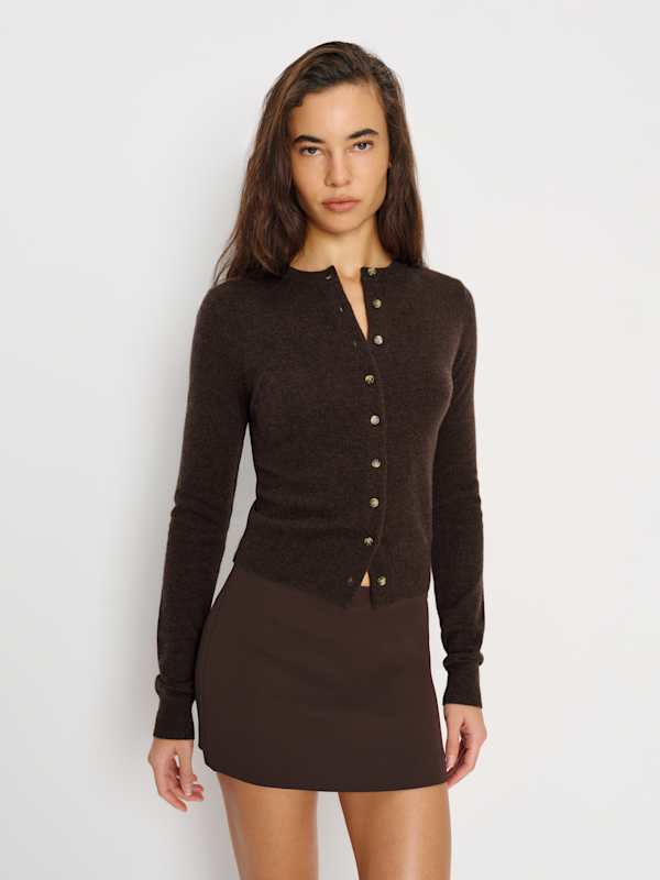 Farren Cashmere Crew Cardigan - Compost