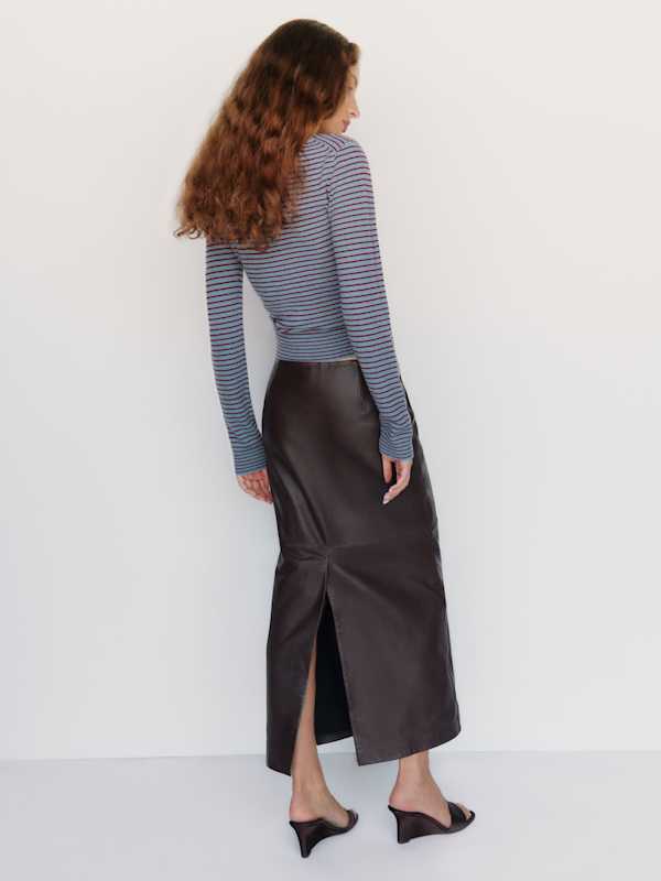 Lian Cashmere Crew Sweater - Bluebell Romance Feeder Stripe