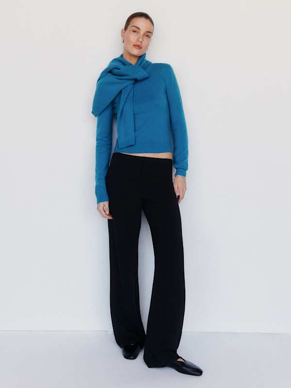 Lian Cashmere Crew Sweater - Cerulean