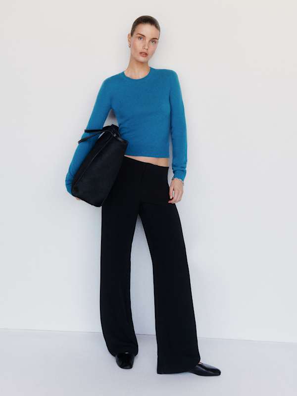 Lian Cashmere Crew Sweater - Cerulean