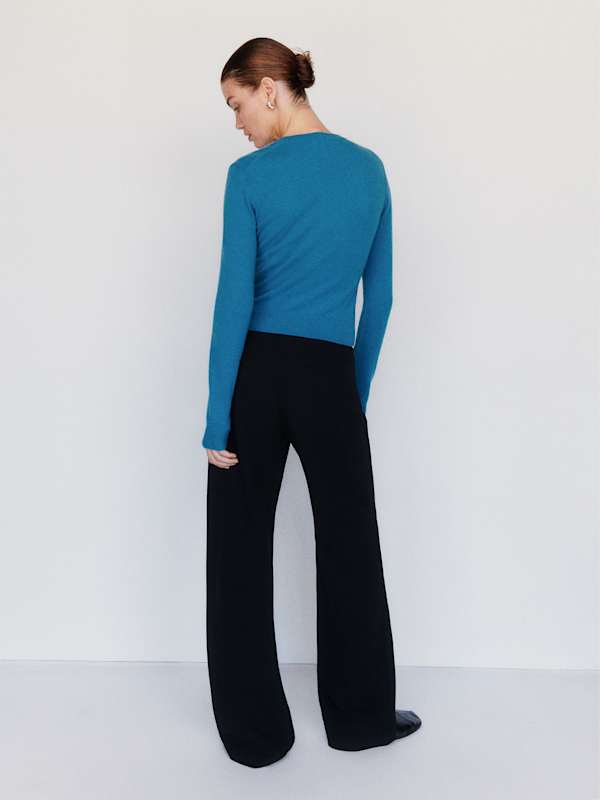 Lian Cashmere Crew Sweater - Cerulean