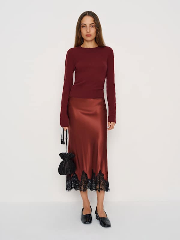 Lian Cashmere Crew Sweater - Chianti