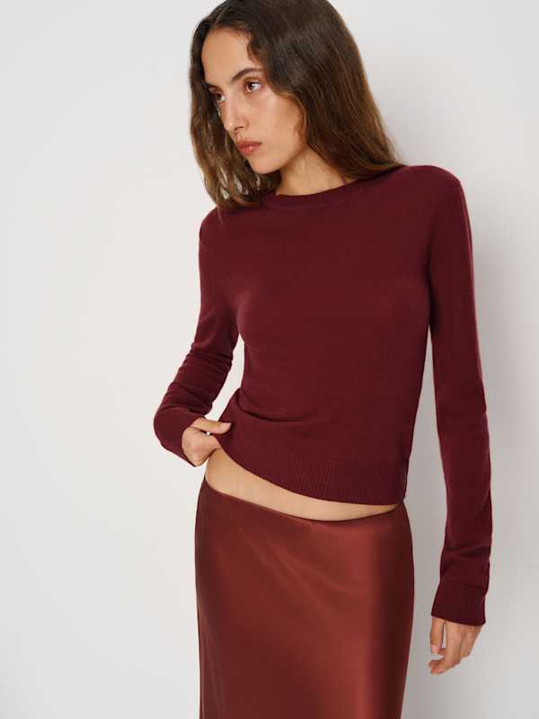 Lian Cashmere Crew Sweater - Chianti