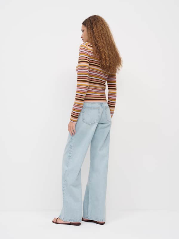 Lian Cashmere Crew Sweater - Dried Rose Multi Stripe