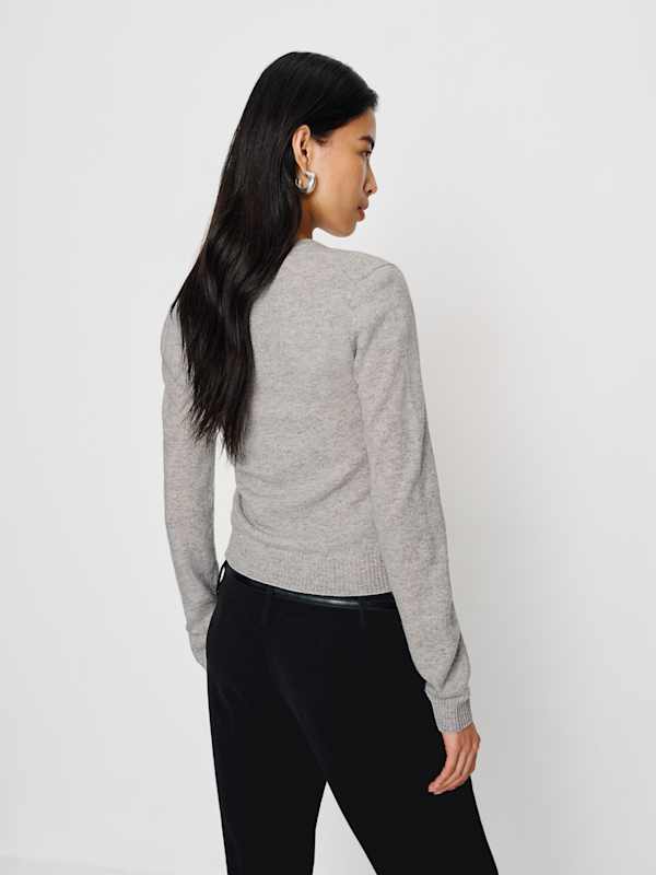 Lian Cashmere Crew Sweater - Foggy