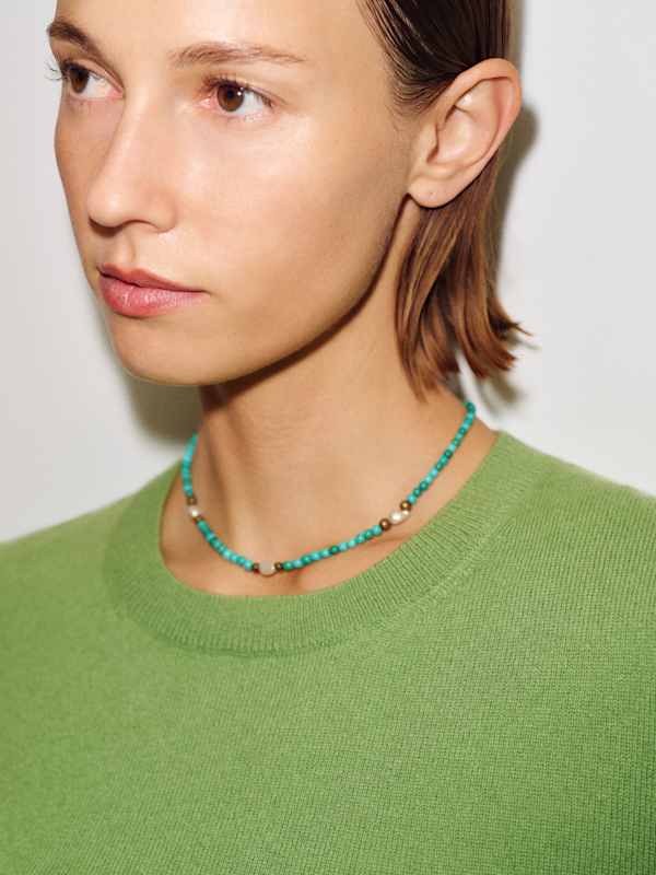 Lian Cashmere Crew Sweater - Green Bean