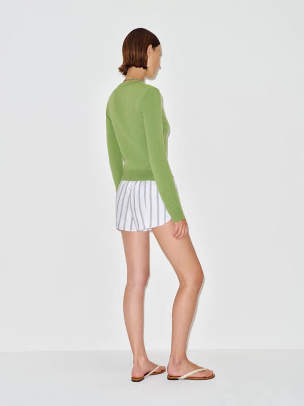 Lian Cashmere Crew Sweater - Green Bean