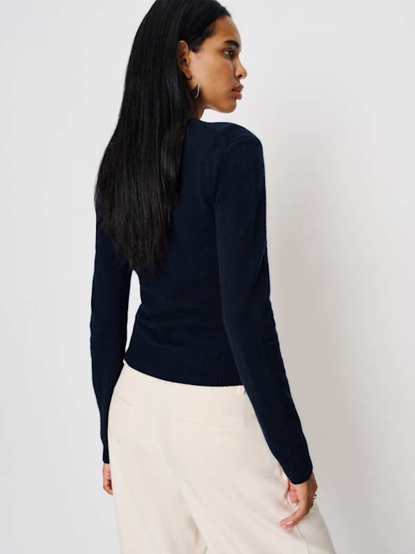 Lian Cashmere Crew Sweater - Navy