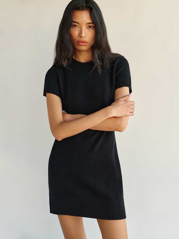 Sadie Cashmere Mini Dress - Black