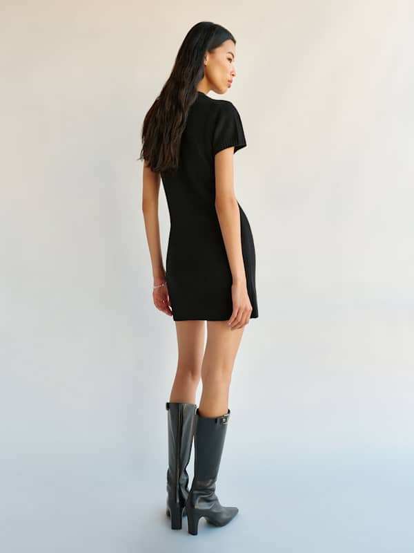 Sadie Cashmere Mini Dress - Black
