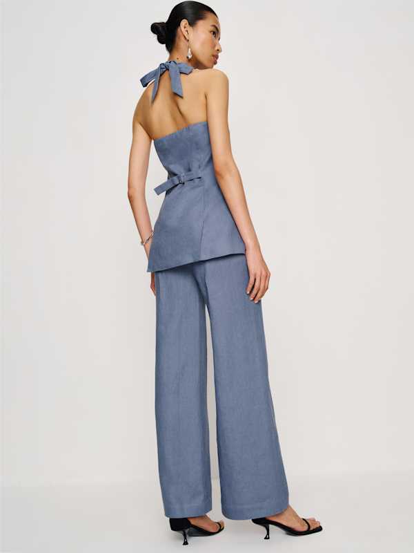 Clove Linen Two Piece - Cornflower