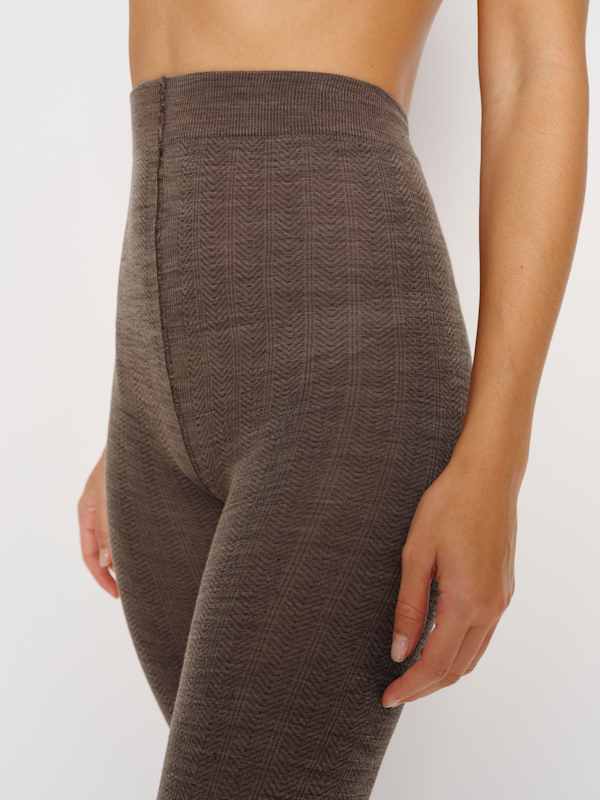 Swedish Stockings Ylva Wool Tights - Mid Brown