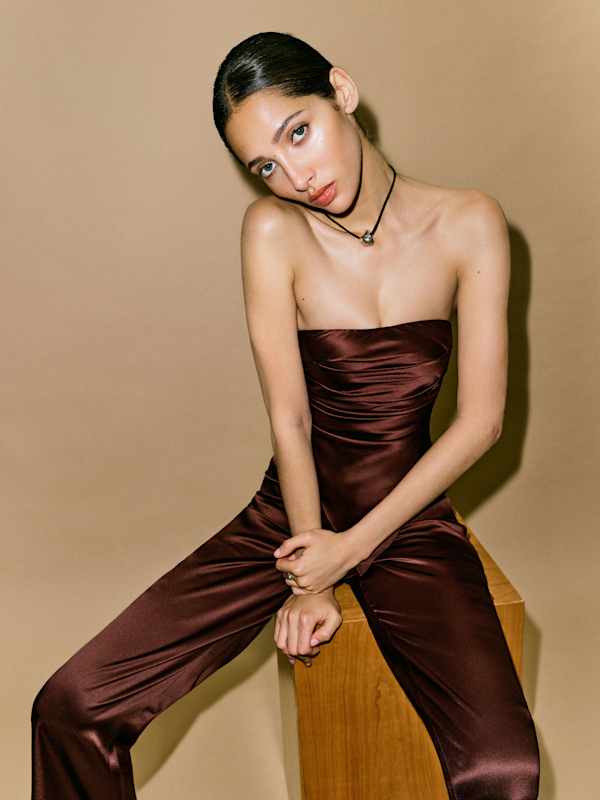 Marisol Silk Two Piece - Mahogany