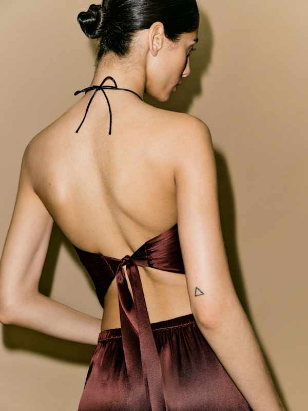 Marisol Silk Two Piece - Mahogany