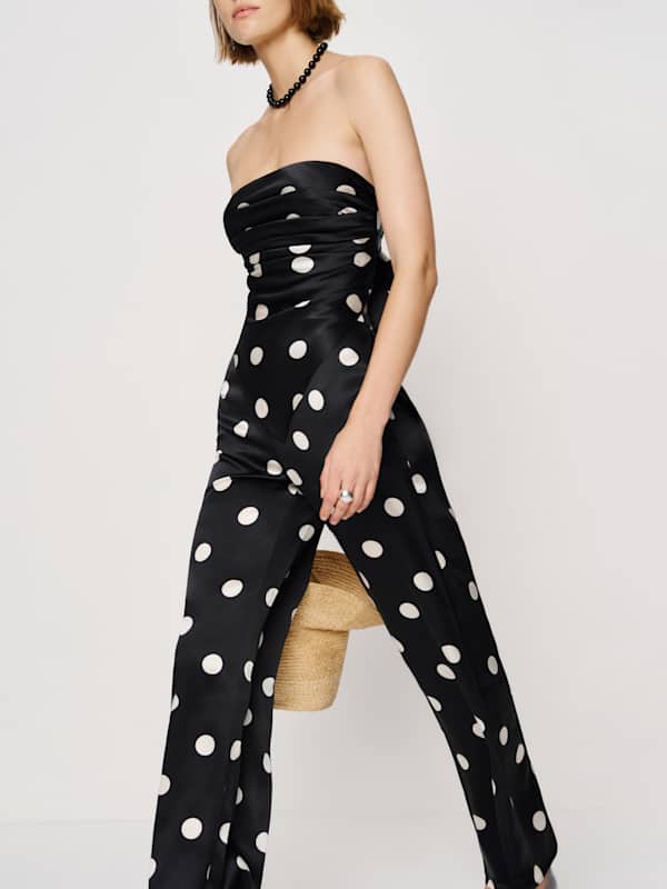Marisol Silk Two Piece - Moon Dot