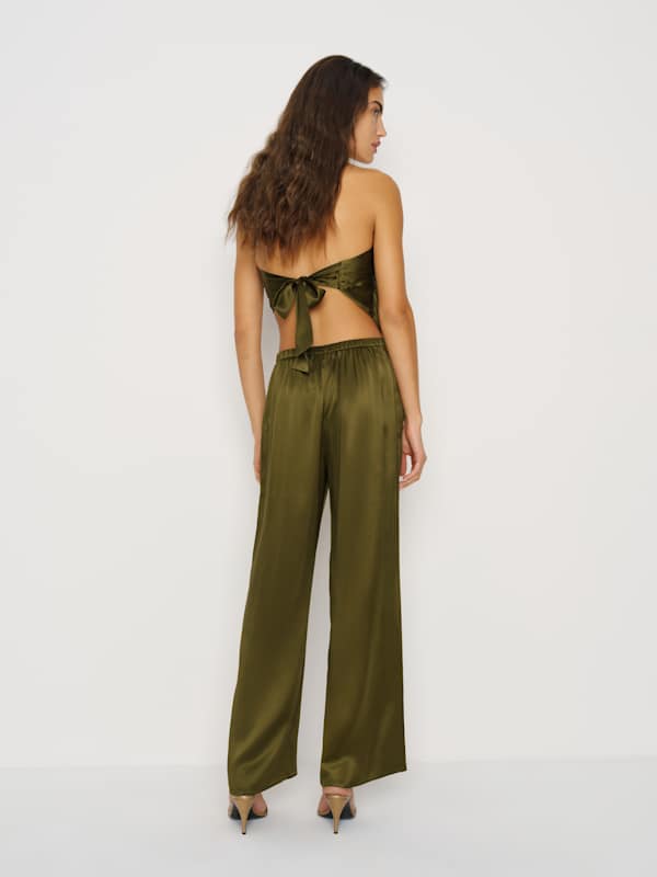 Marisol Silk Two Piece - Moss Garden