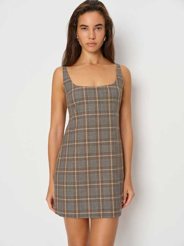 Elinda Dress - Cafe Plaid