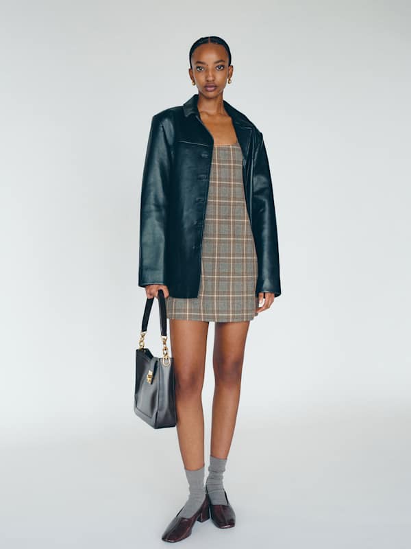 Elinda Dress - Cafe Plaid